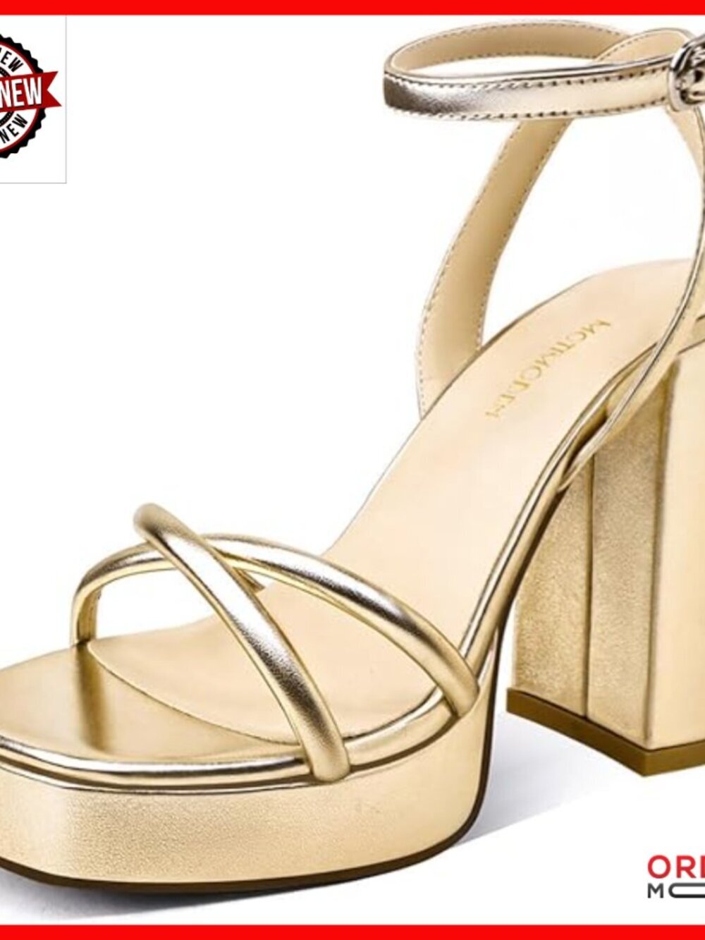 Chunky Heel Ankle Strap Sandals, Square Toe Platform Pumps for Wedding Party